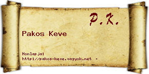 Pakos Keve névjegykártya